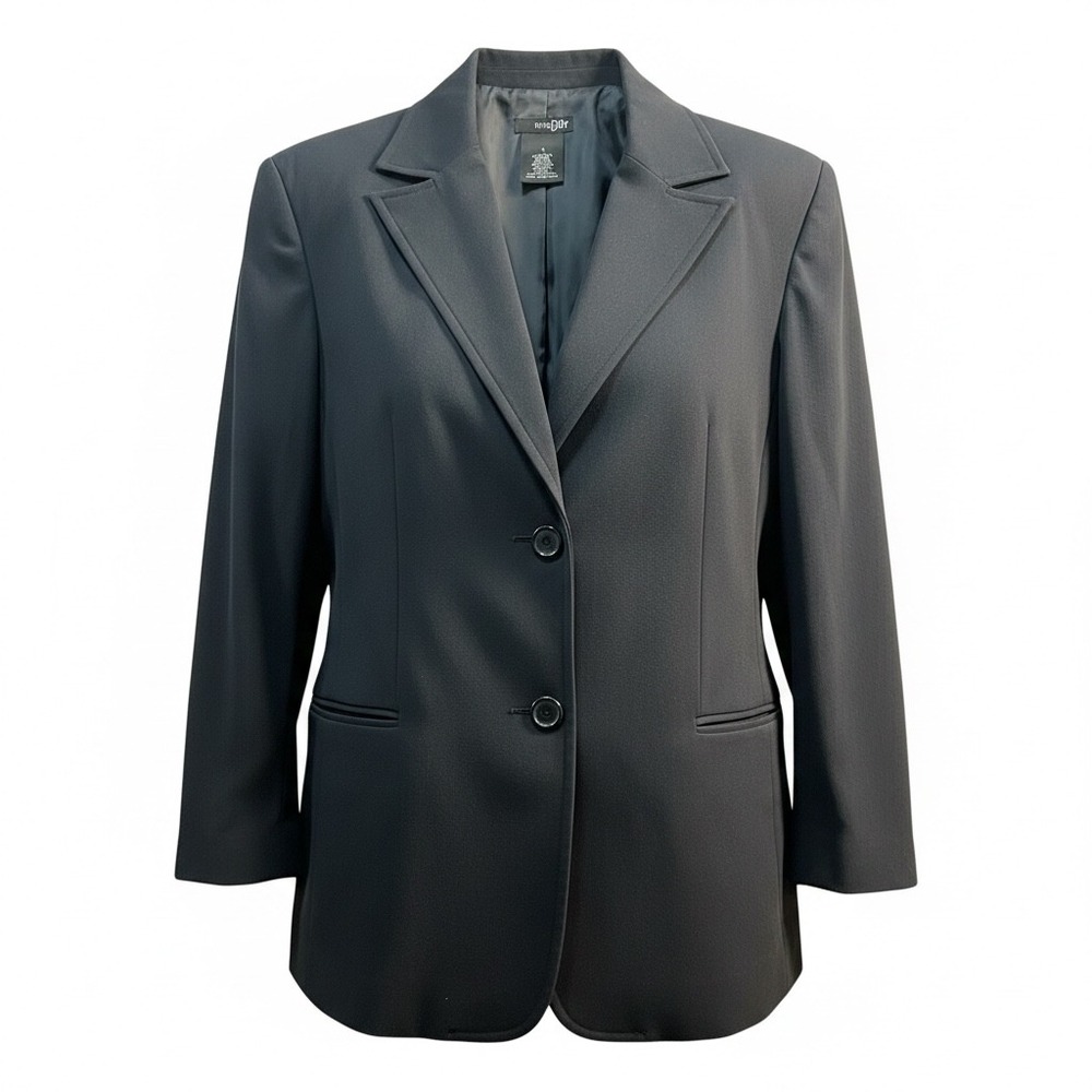 East 5th Womens Black Two Button Tailored Blazer Jacket Size 18 Stretch Lined